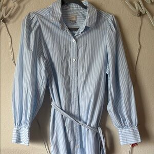 A New Day Blue and White Maxi Dress with Vertical Stripes